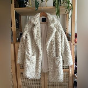 Zara Cream Faux Shearling Teddy Coat